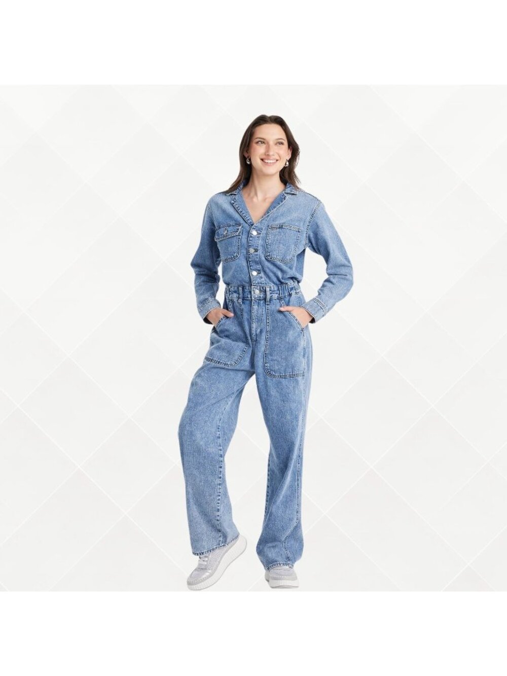 Universal Thread Denim Jumpsuit • 12 • NWT • Medium Wash • WDM-100098